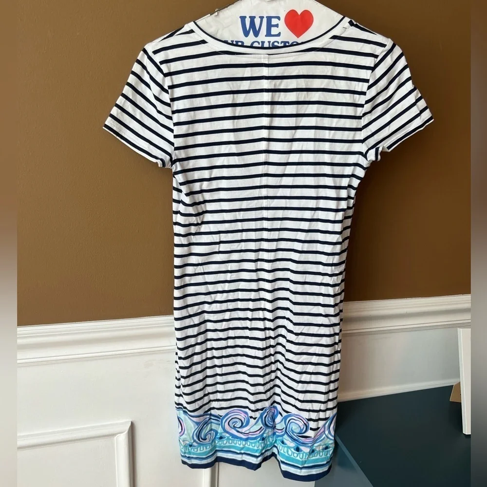 Lilly Pulitzer Rexa T-Shirt Dress True Navy Striped Dress Size XS Nautical
